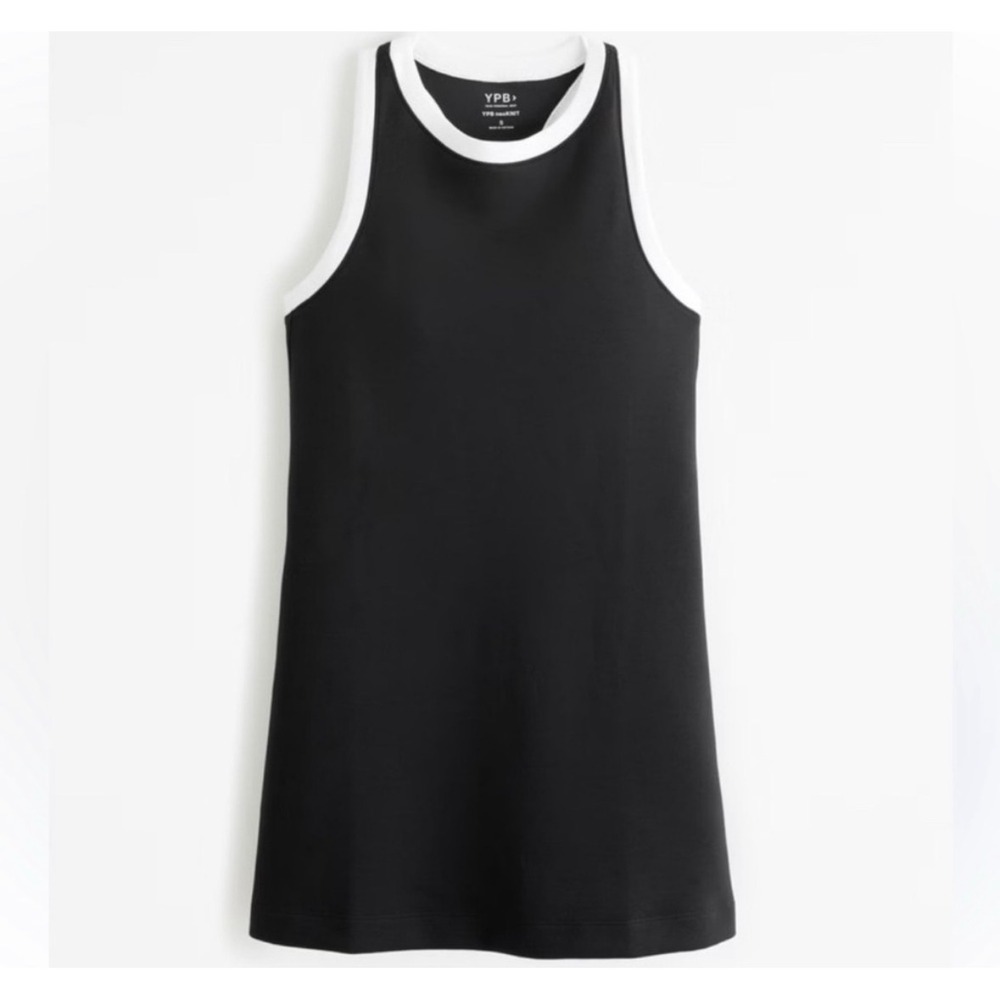 YPB neoKNIT Abercrombie Active Mini Dress Black Racerback Pockets Athletic